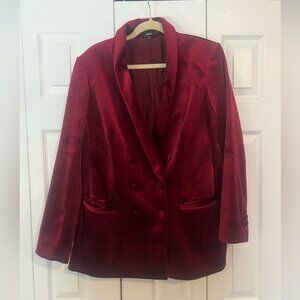 Express double breasted Velvet Blazer, size XL, Ruby Red color